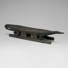 Sepik River, Crocodile bench, carved and painted wood