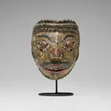 Indonesian, Topeng dance mask, carved and painted wood