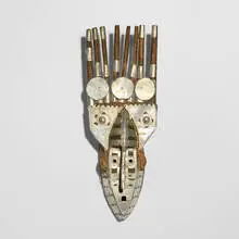 Bambara, Ntomo mask, wood, aluminum