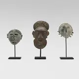 Baule, Bronze passport masks, set of three, bronze