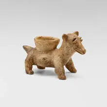 Colima, Creamware dog effigy vessel, earthenware