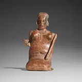 Jalisco, Ameca-Etzatlán style polychrome seated female figure, earthenware