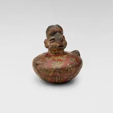 Jalisco, Polychrome figural vessel, earthenware