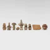 Pre-Columbian, Collection of nine figures and fragments, earthenware