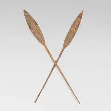 Canoe paddles, pair by Papuan, carved and painted wood, sold Dec 2025