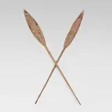 Papuan, Canoe paddles, pair, carved and painted wood
