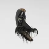 Dan, Gegon articulated mask, carved wood, hair