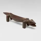 Bushongo, Anthropomorphic Itombwa (friction oracle), carved wood, glass beads
