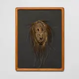 Papuan, Ceremonial mask, wood, Cassowary feathers, vines