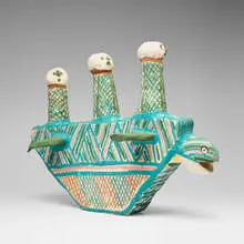 John Patrick Kelantumama, Turtle Boat, c. 2001, painted earthenware