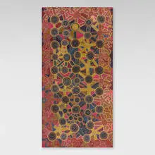 Tingari Cycle by Lyndsay Bird Mpetyane, acrylic on canvas, sold Dec 2025
