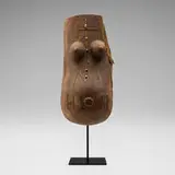 Makonde, Body mask, carved wood, beads