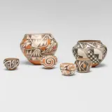 Acoma Pueblo, Collection of six vessels, painted earthenware