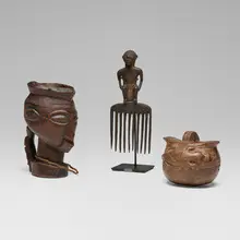 African, Collection of three objects, carved wood