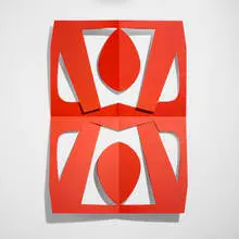 Matt Keegan, Cutout (Rorange), 2016, powder-coated laser cut steel