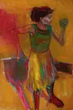 Jody Mussoff, Standing Figure with Elbows Raised, Oil on canvas