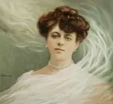 August Franzén, Lady in Pearls, Pastel