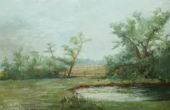 Mary A. Campbell, Spring Landscape, Campbell." Pastel
