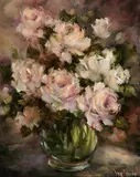 Van Leuven, Pink Roses, Oil on canvas