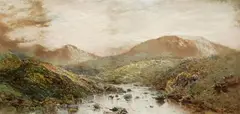 Charles Nicholls Woolnoth, Mountain Landscape with Brook, Watercolor