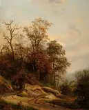 Edmund Höd, Figure on Forest Path, Oil on canvas