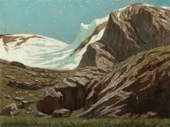 Frédéric Sauvignier, Stars Over the Alps, Oil on canvas