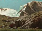 Frédéric Sauvignier, Stars Over the Alps, Oil on canvas
