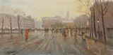 Willem Petersen, Paris Street Scene, Oil on board
