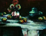 Donald Purdy, Still Life with Flowers, Oil on board