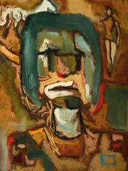 Sterling B. Strauser, Clown, Oil on board