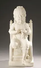 Fausto Biggi, Seated Girl, Composite on variegated marble-like base