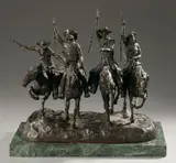 Cast After Frederic S. Remington, Untitled, COMING THROUGH THE RYE, signed on base "Frederic Remington." Bronze