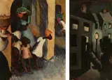 Bernice Cross, Untitled, MOTHER AND CHILDREN, signed on reverse "Cross." Oil on canvas