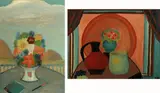 Duncan Phillips, FLOWERS IN A GLASS, label on reverse "Duncan Phillips 'Flowers In A Glass'", Oil on canvasboard
