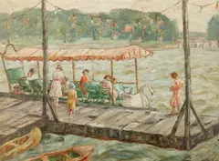 Marjorie Phillips, Swan Boat, Oil on board