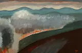 Duncan Phillips, Forest Fire, Oil on board