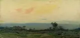 Augustus Vincent Tack, Untitled, DEERFIELD AFTER SUNSET, signed lower left, "Augustus Vincent Tack." Oil on canvas mounted to board