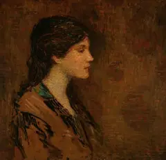 Augustus Vincent Tack, Head of a Young Girl (Girl in Brown), Oil on composition board