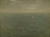 Augustus Vincent Tack, Sea with Sailboat, Oil on canvas