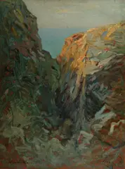 Augustus Vincent Tack, Untitled, HAWAIIAN CLIFFS, signed lower right "Tack." Oil on canvas