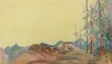 Augustus Vincent Tack, Desert Landscape, Oil on canvas on board