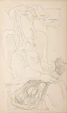 Jose Luis Cuevas, WOMAN WITH GUITAR [in the manner of Picasso]