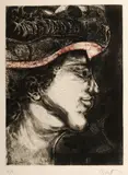 Modest Cuixart, Profile of Figure in Hat, Etching and carborundum - Plate size: 17 1/16 in. x 12 5/8 in