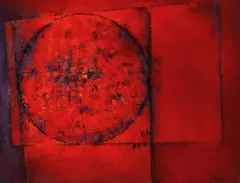 Lajos Ebneth, Untitled [Red Ball], Oil on canvas