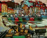 Jesús Casaus, Bermeo [Spanish Port Scene], Oil on canvas