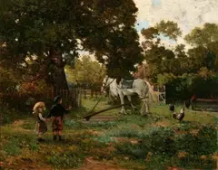 Marie Berthe Fleury, Two Children, Oil on canvas