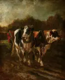 Constant Troyon, Two Cows and a Ploughman