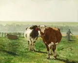 Julien Dupré, Cows in Pasture, Oil on canvas