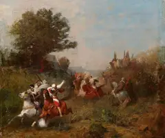 Eugène Fromentin, Warriors on Horseback, Oil on canvas