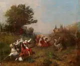 Eugène Fromentin, Warriors on Horseback, Oil on canvas